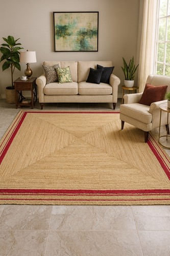 Rug jute square - square, carpet