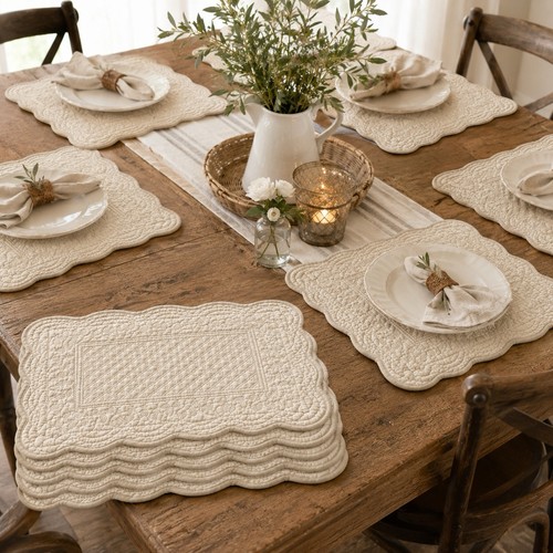 Shabby chic quilted placemats - chic,