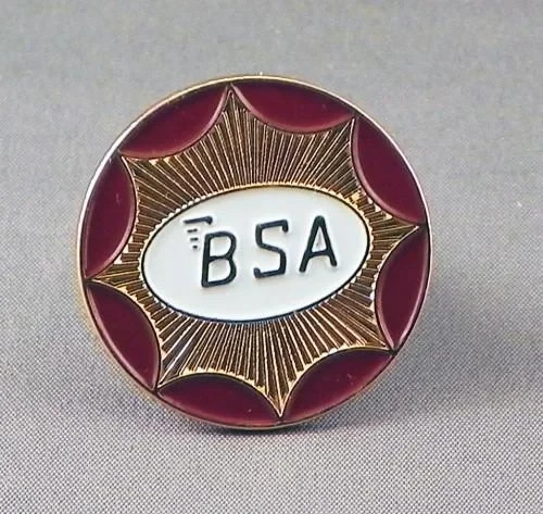 Bsa motorcycle pin badge - motorcycle, gold