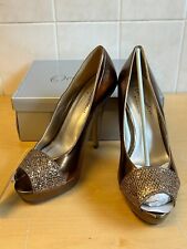 Casandra High Heel platform  shoes open toe bronze colour size 7  drag Queen