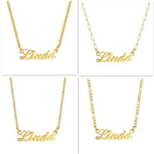 Personalised ANY NAME Necklace CUSTOM FONT Stainless Steel Pendant Chain Gift