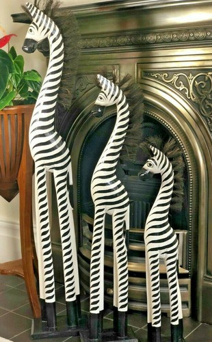 Large wooden zebra - large,