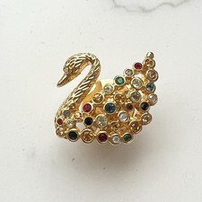 Swarovski Swan Lapel Pin Tie