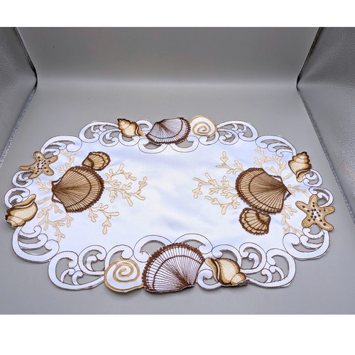 Embroidered seashell beach - embroidered,