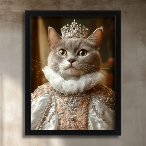 Queen cat portrait wall art - portrait,