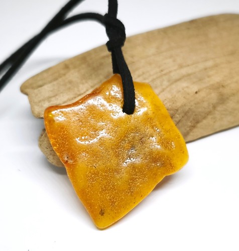 Natural baltic amber pendant - natural,