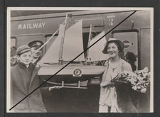 PHOTOGRAPH Gracie Fields Union Castle Line Model Yacht by a  Train Carriage