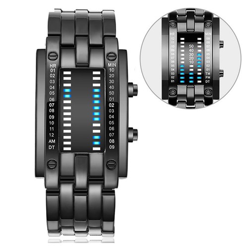 Binary blue led - binary, digital