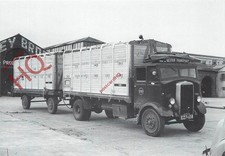 Postcard:-1937 LEYLAND BEAVER CATTLE TRUCK AND TRAILER (ULSTER TRANSPORT)