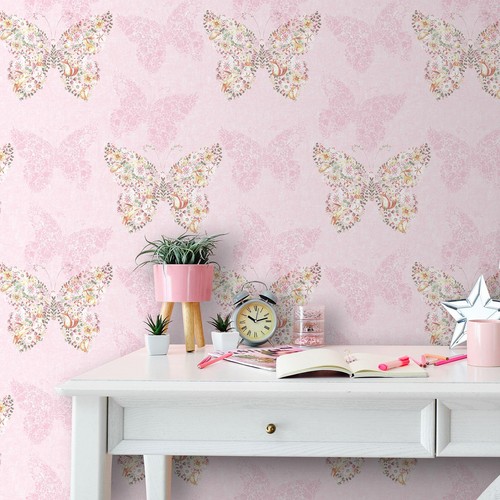 Girls pink wallpaper - pink, muriva