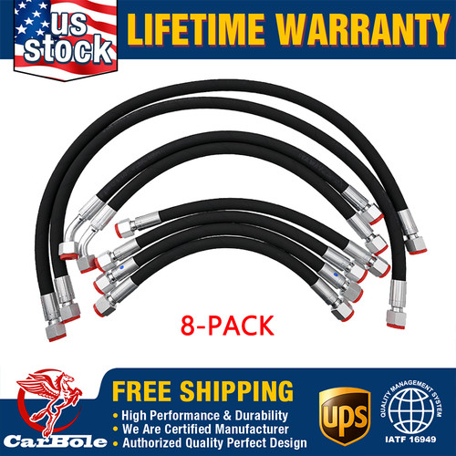 8pc hydraulic hoses - kit, fit