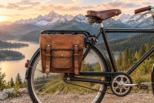 Genuine leather bicycle - leather,