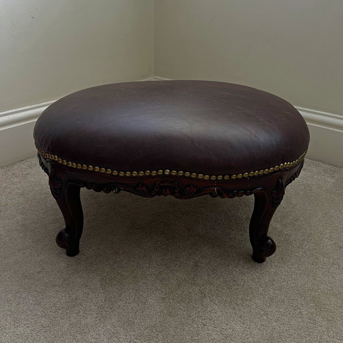 Brown round leather - round,