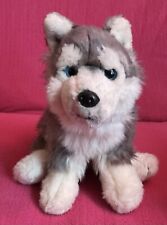 Toytrade Husky Wolf Dog Grey Cream Soft Plush Toy 7” x 14”