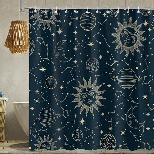 Celestial shower curtain gold - celestial, curtain,