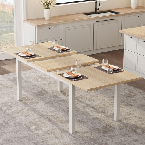 Extendable dining table wooden - extendable,