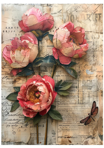 Rice paper decoupage - x,