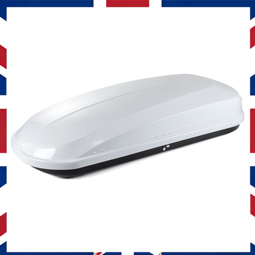 Gloss white 400l roof box - 400l, dual