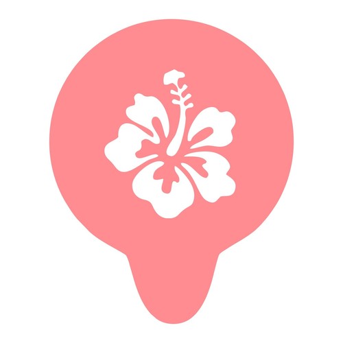 Hibiscus flower coffee stencil - flower,