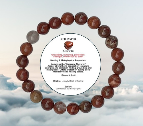 Red jasper 8mm - jasper, natural