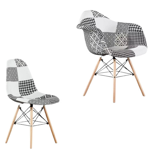 Patchwork dining chairs retro - dining,