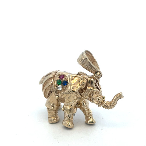 9ct yellow gold elephant