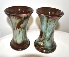 Ewenny pottery vase x2drip - ewenny,