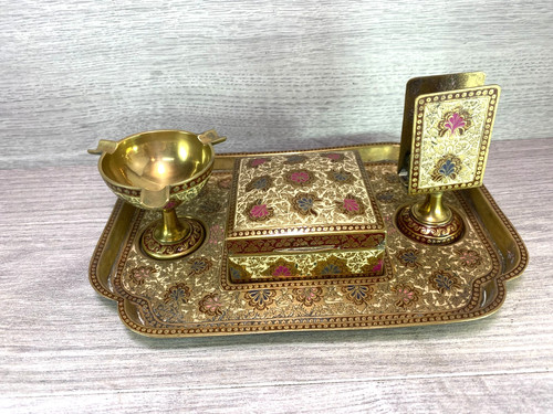 Antique indian enameled brass - antique,