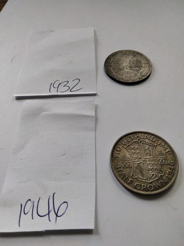 Half crown coins 1932 1946 - half,