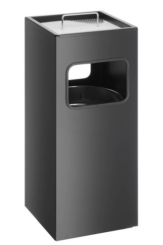 Durable square metal waste bin - square,