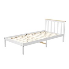 3FT Single Bed Frame Solid Pine Bed Slatted Bed without Footboard 190 x 90 cm