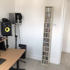 204 CD DVD Storage Tower 12 Cube Shelving Unit Tall Slim Sturdy Display Storage