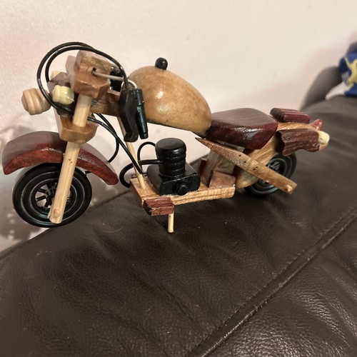 Wooden motor bike ornament - wooden,