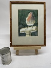 D Brett Robin Original Watercolour Framed Art Pine Frame 38x30