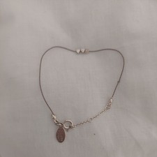 Oliver Bonas Sterling Silver hearts Silk string bracelet 
