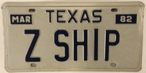 Vanity ship license plate - vanity, z