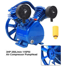 3 HP V Style 2 Piston Twin Cylinder Air Compressor Pump Motor Head Air Tool NEW