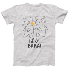 Funny Anime Baka Cat Slap Japanese T-shirt for Men Women Kids | Plus Sizes S-5XL