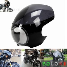 Retro 5.75" Headlight Fairing & Windshield For Harley Bobber Chopper Cafe Racer