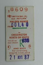 Railway Ticket Malden Manor to Chessington North or South 2nd class BR(S) #8609