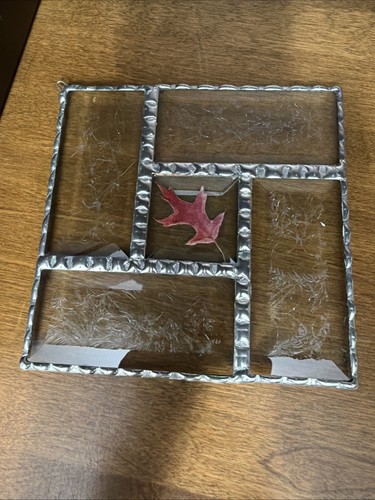 Beveled leaded glass leaf - beveled,