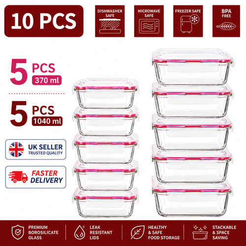 10pcs glass food storage - glass,