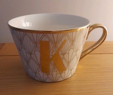 Fox & Ivy Letter K Mug - Gold and White  