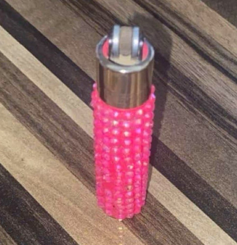 Pink rhinestone cigarette - pink,