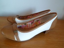 Ladies Tan Cream Faux Leather