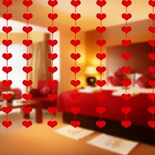 Hearts Garland DIY Valentines Day Hanging String Wedding Anniversary Party Decor