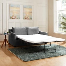 Grey Velvet Pull Out Sofa Bed