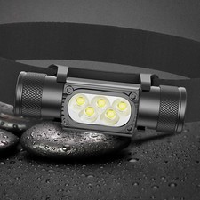 Mini LED Headlight 1920lm White 7000-8000k Flashlight Use 18650 Battery Memory