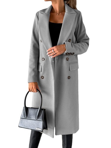 Womens breasted lapel double - breasted,