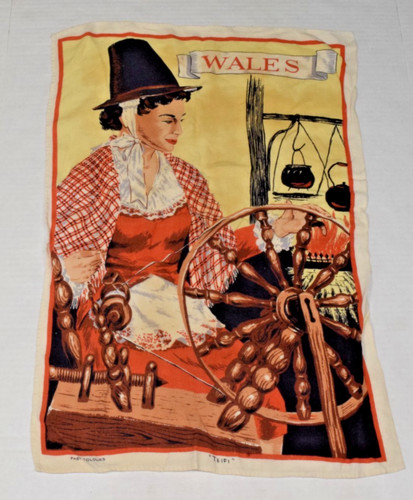 Vintage wales linen souvenir - linen,